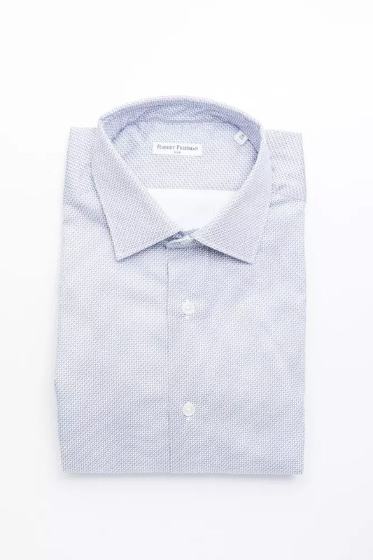 Robert Friedman Hellblaues Herrenhemd aus Baumwolle