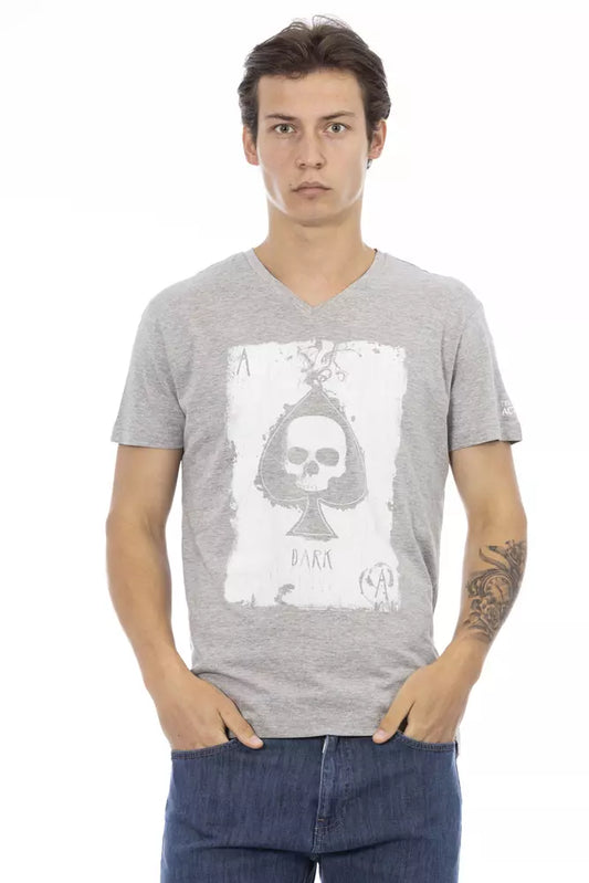 Trussardi Action Graues Baumwoll-T-Shirt für Herren