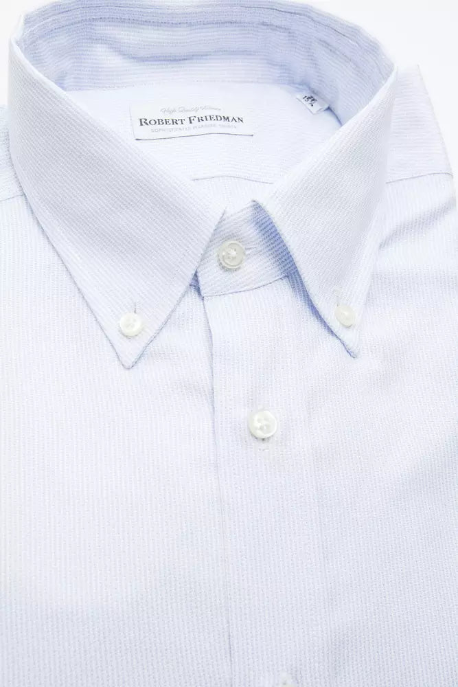 Robert Friedman Hellblaues Herrenhemd aus Baumwolle