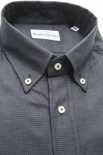 Robert Friedman Grünes Herrenhemd aus Baumwolle
