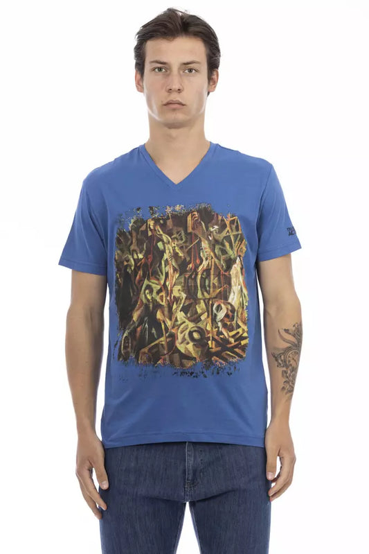 Trussardi Action Herren-T-Shirt aus blauer Baumwolle