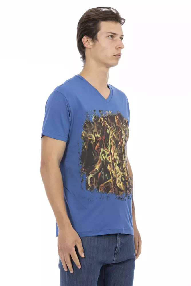 Trussardi Action Herren-T-Shirt aus blauer Baumwolle