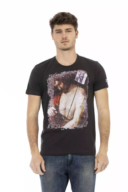 Trussardi Action Herren-T-Shirt aus schwarzer Baumwolle