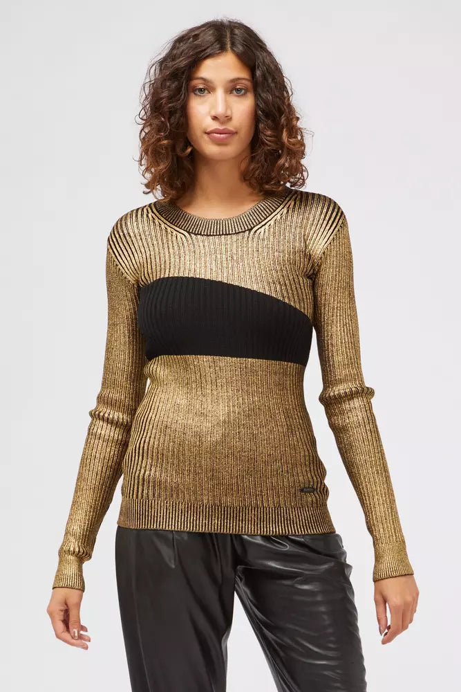 Custo Barcelona Goldfarbener Wollpullover für Damen