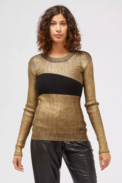 Custo Barcelona Goldfarbener Wollpullover für Damen