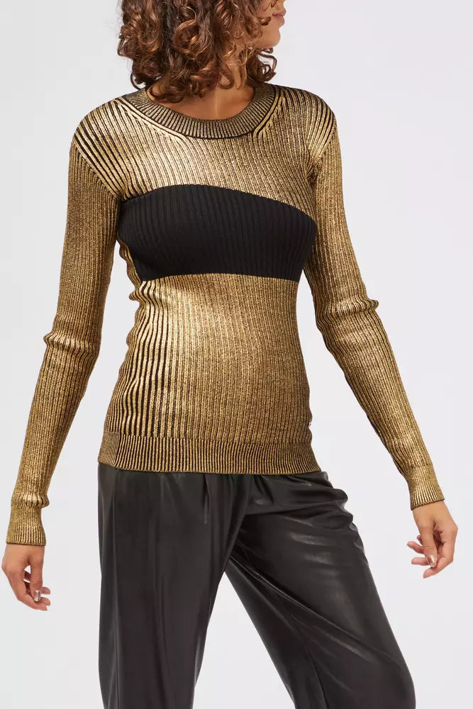 Custo Barcelona Goldfarbener Wollpullover für Damen