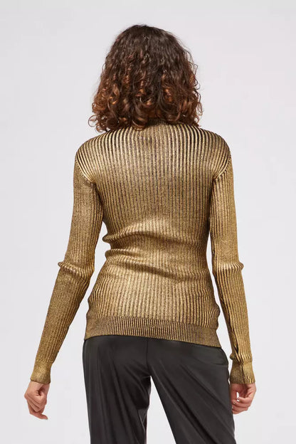 Custo Barcelona Goldfarbener Wollpullover für Damen
