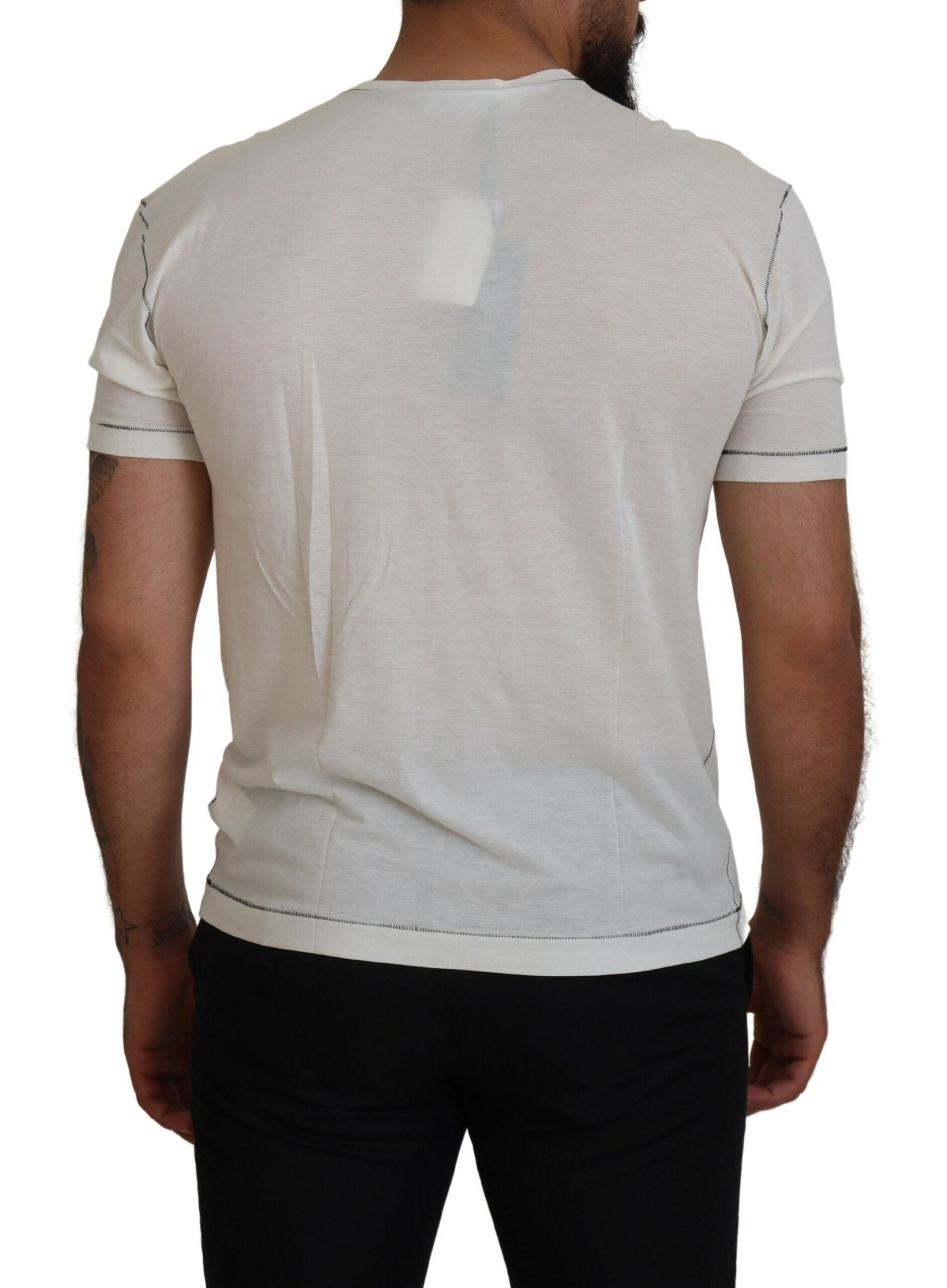 Dolce &amp; Gabbana – Weißes bedrucktes Kurzarm-T-Shirt für Herren