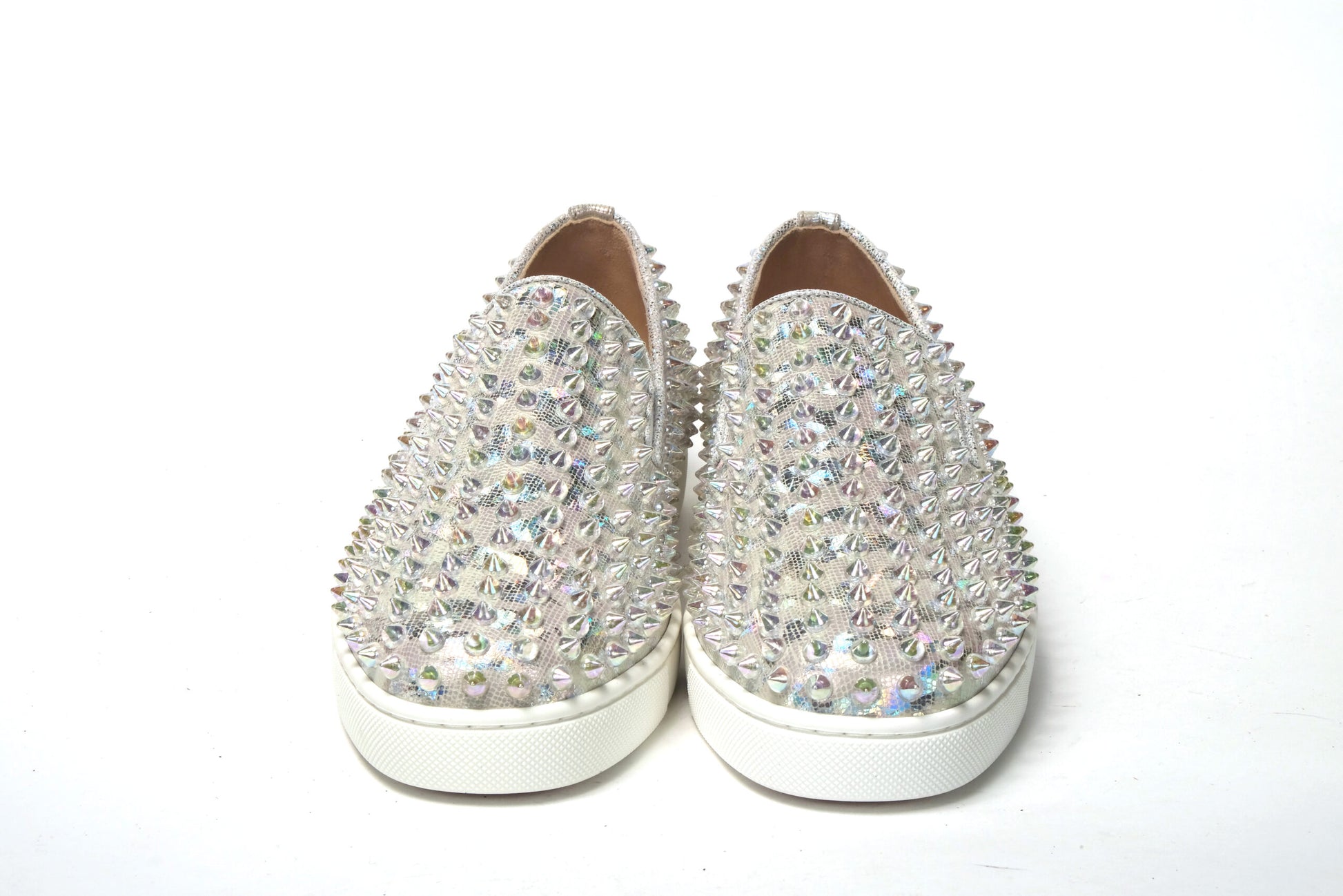 Christian Louboutin Weiß Ab/Clear Ab Roller Boat Frau Flache Sneaker