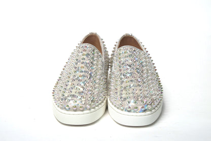 Christian Louboutin Weiß Ab/Clear Ab Roller Boat Frau Flache Sneaker