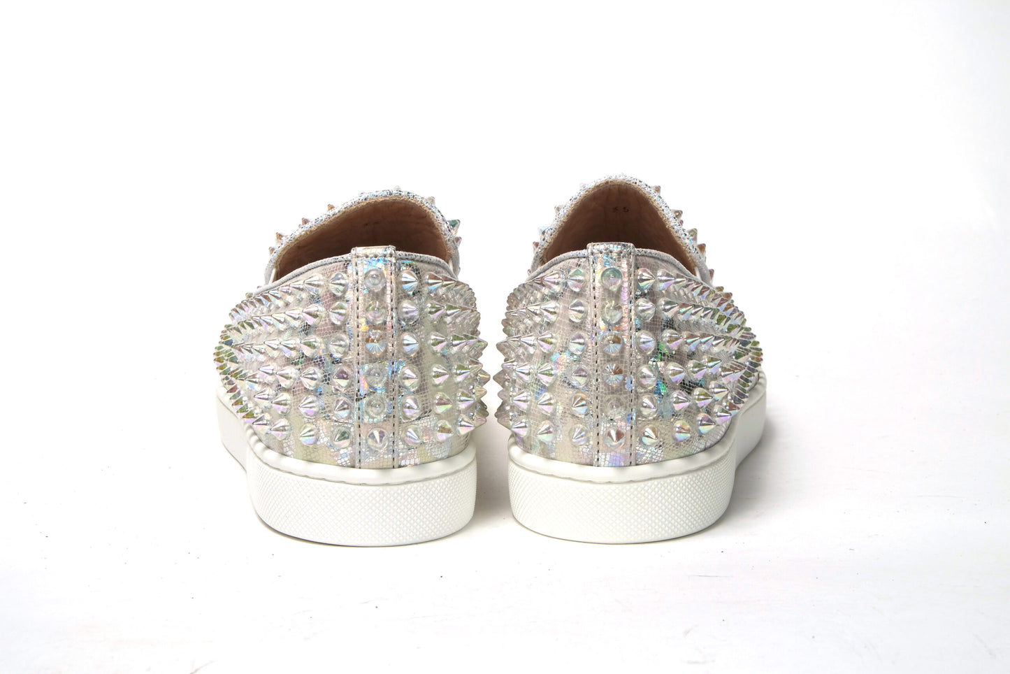 Christian Louboutin Weiß Ab/Clear Ab Roller Boat Frau Flache Sneaker