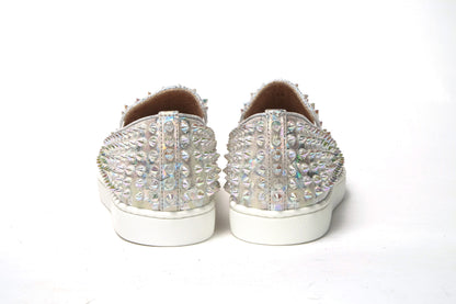 Christian Louboutin Weiß Ab/Clear Ab Roller Boat Frau Flache Sneaker