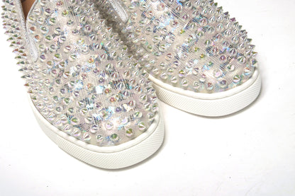 Christian Louboutin Weiß Ab/Clear Ab Roller Boat Frau Flache Sneaker
