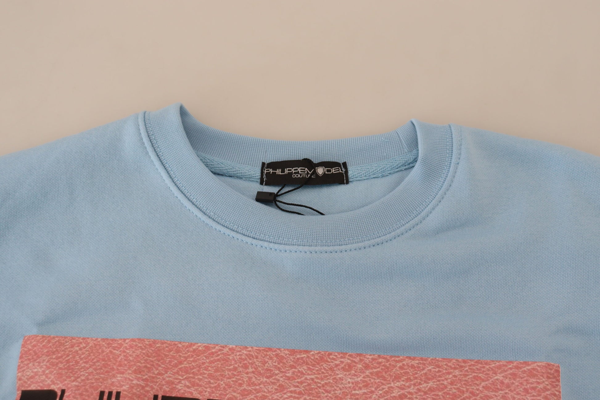 Philippe Model – Hellblauer Pullover mit Logo-Aufdruck und langen Ärmeln