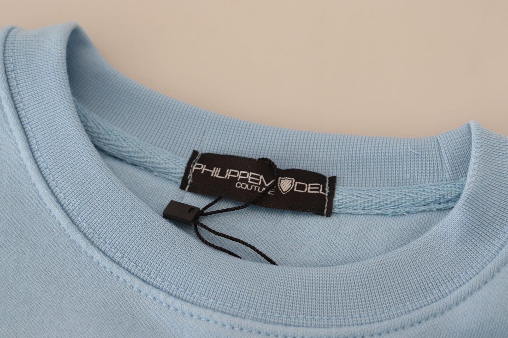 Philippe Model – Hellblauer Pullover mit Logo-Aufdruck und langen Ärmeln