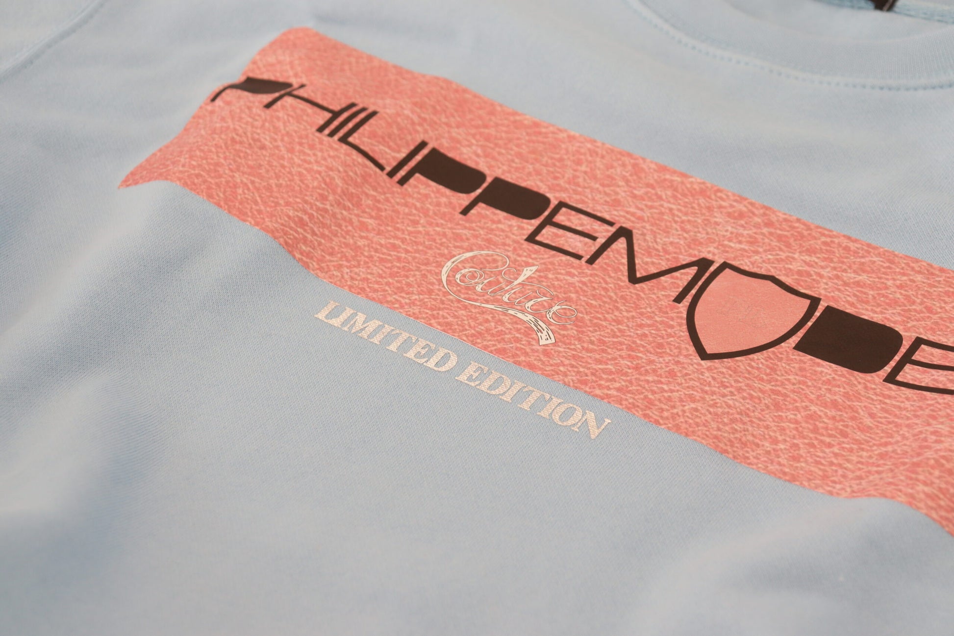 Philippe Model – Hellblauer Pullover mit Logo-Aufdruck und langen Ärmeln