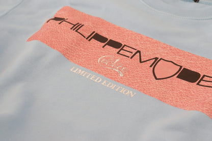 Philippe Model – Hellblauer Pullover mit Logo-Aufdruck und langen Ärmeln