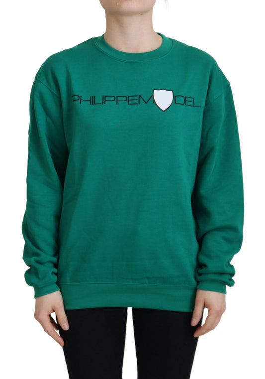 Philippe Model – Grün bedruckter Pullover mit langen Ärmeln