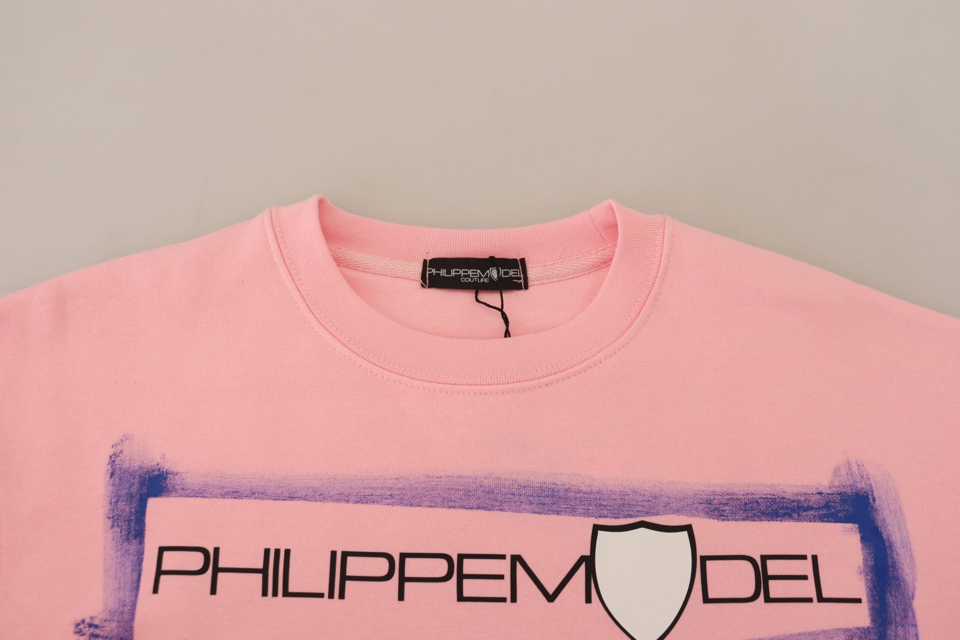 Philippe Model – Rosa bedruckter Pullover mit langen Ärmeln