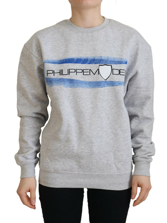 Philippe Model Grau bedruckter Pullover mit langen Ärmeln