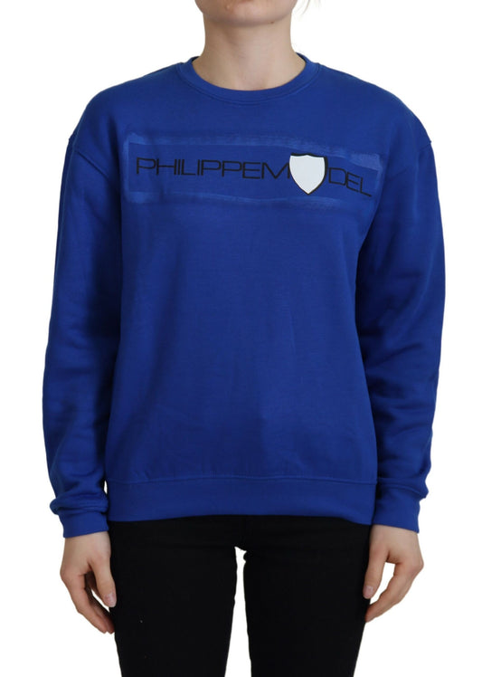 Philippe Model – Blau bedruckter Pullover mit langen Ärmeln