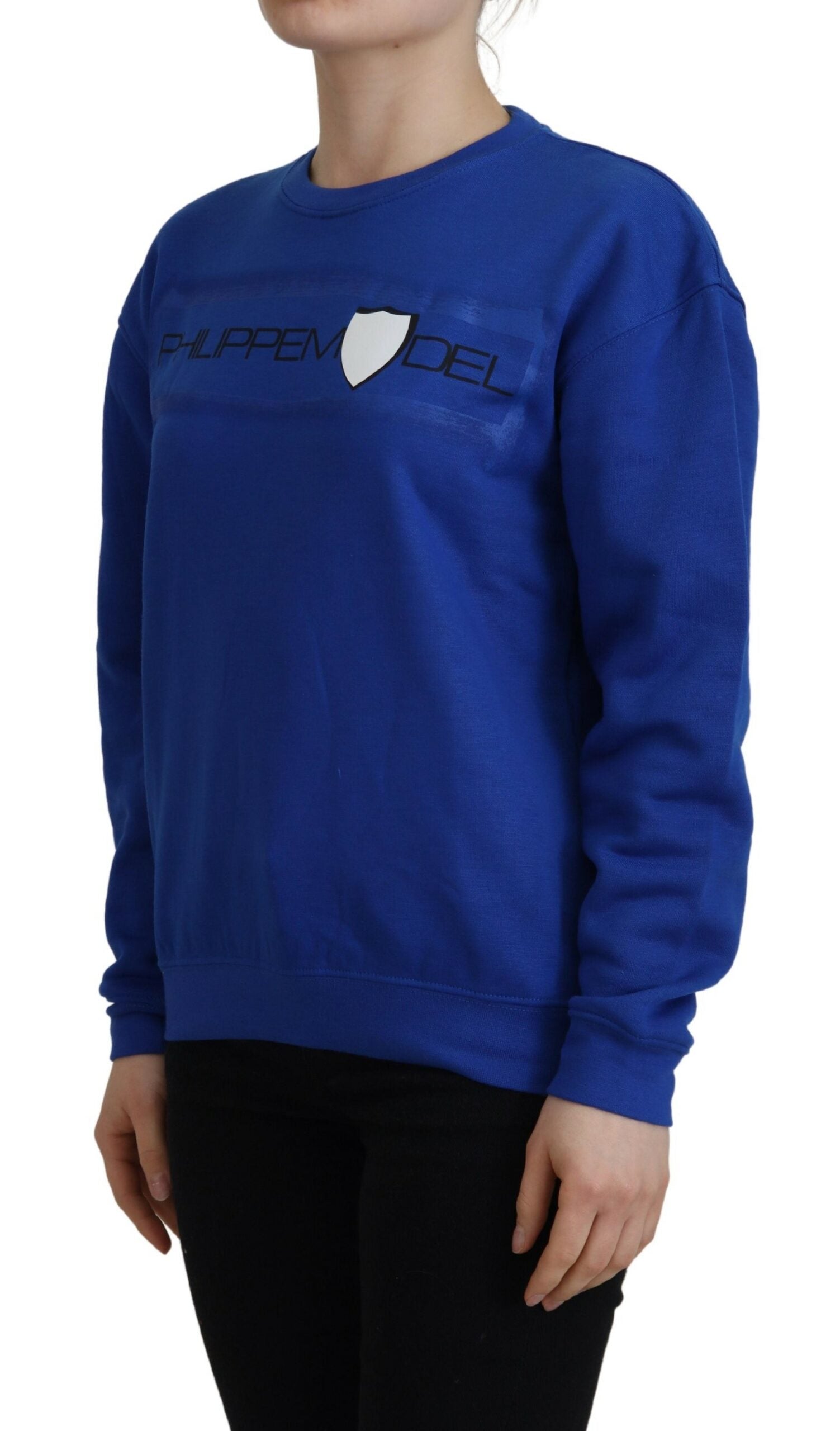 Philippe Model – Blau bedruckter Pullover mit langen Ärmeln