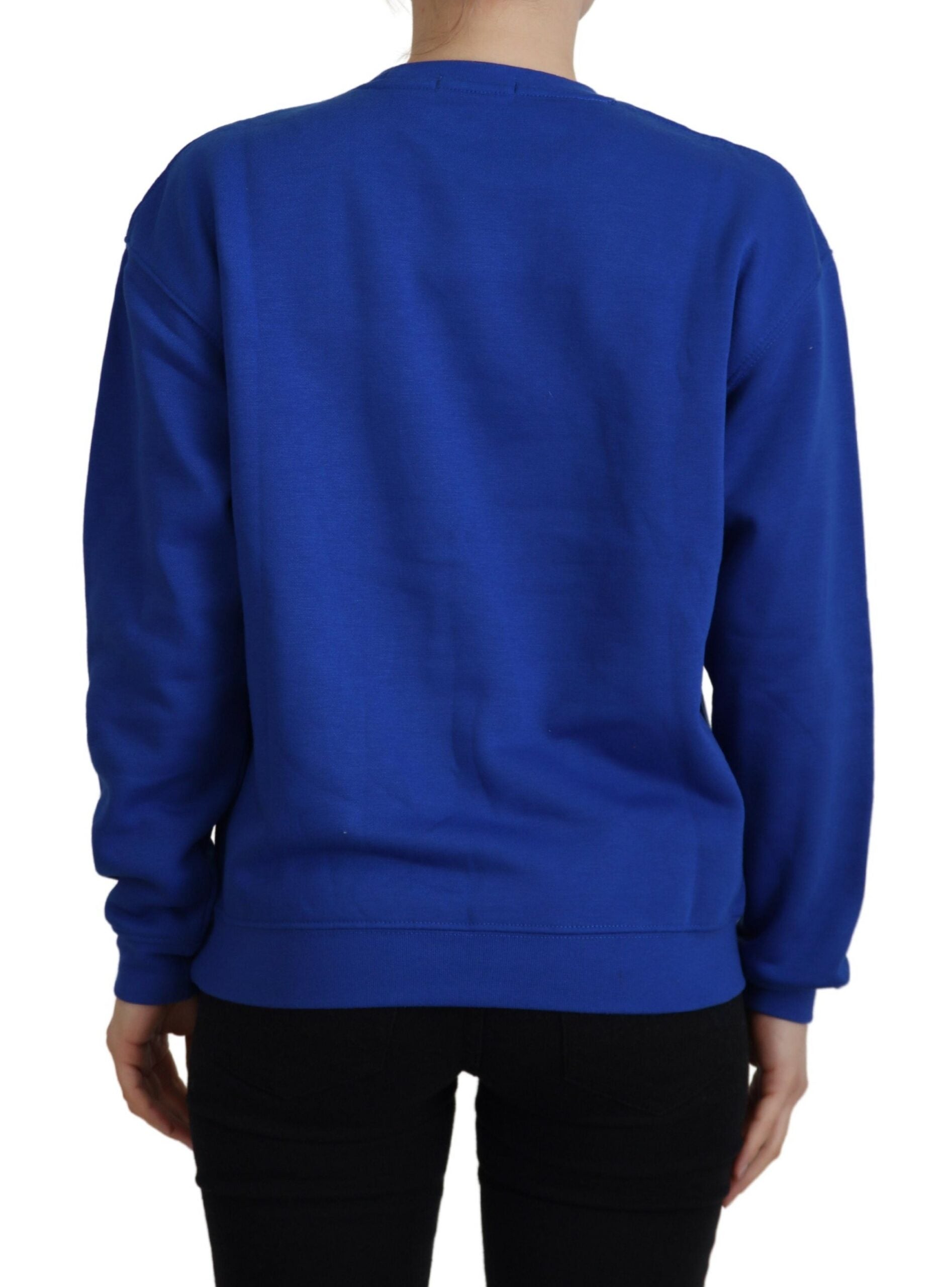 Philippe Model – Blau bedruckter Pullover mit langen Ärmeln