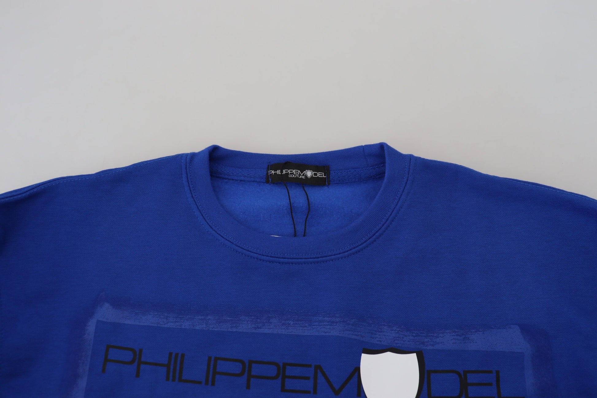 Philippe Model – Blau bedruckter Pullover mit langen Ärmeln