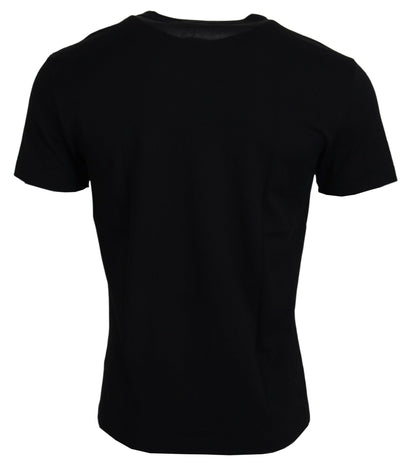 Dolce &amp; Gabbana – Schwarzes Sneek-T-Shirt aus Baumwolle mit kurzen Ärmeln