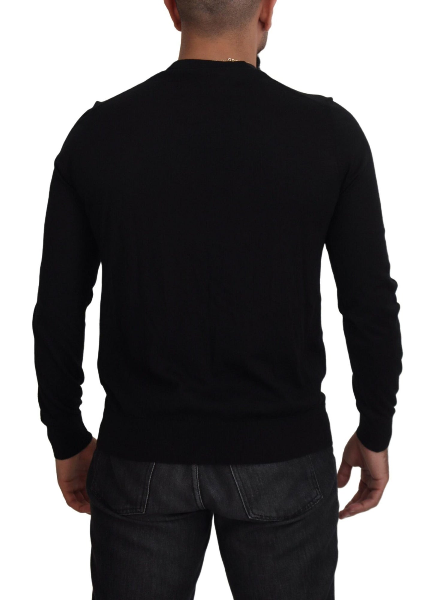 Dolce &amp; Gabbana – Schwarzer Cardigan aus Kaschmir mit Knopfleiste