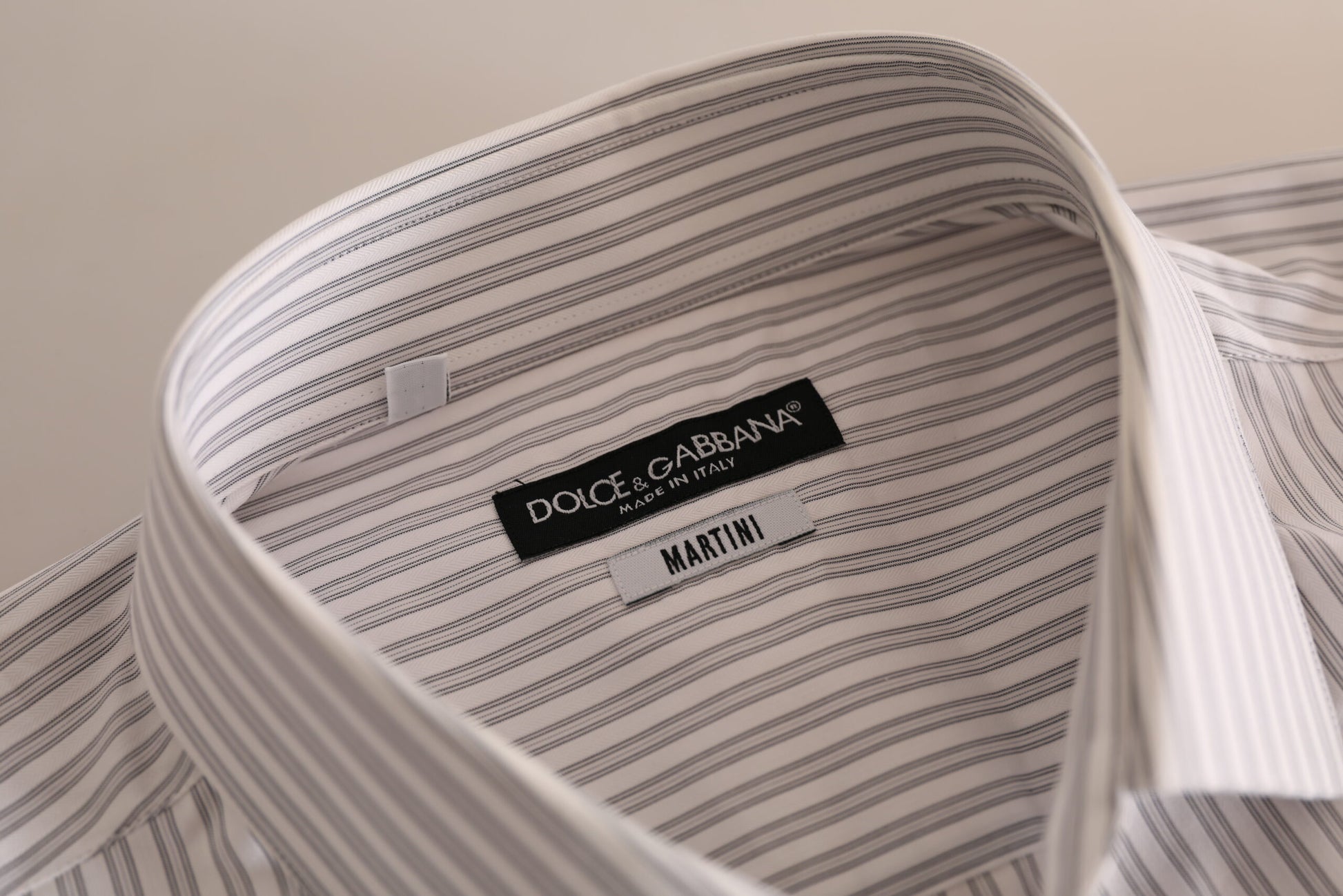Dolce &amp; Gabbana Weißes MARTINI-Hemd aus gestreifter Baumwolle