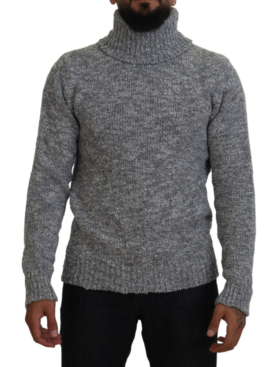 Dolce & Gabbana Grauer Rollkragenpullover aus Wollstrick