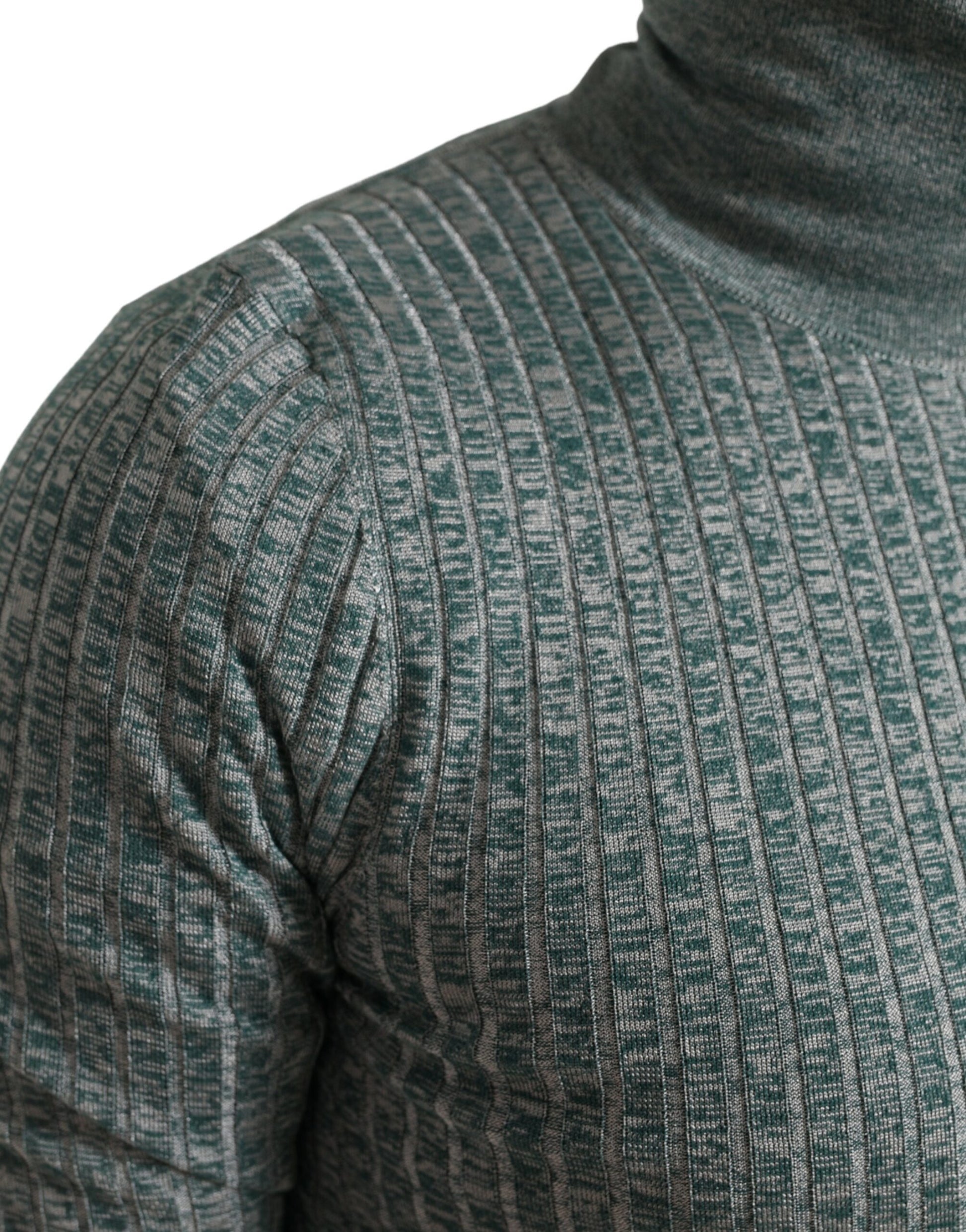 Dolce &amp; Gabbana, grüner Rollkragenpullover aus Polyester
