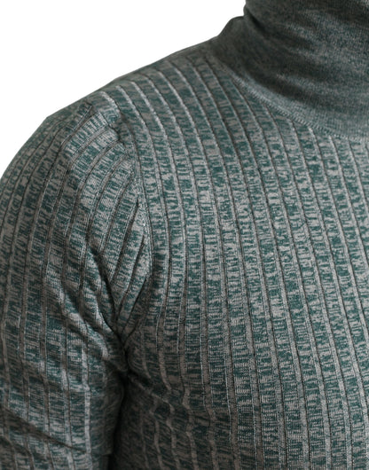 Dolce &amp; Gabbana, grüner Rollkragenpullover aus Polyester