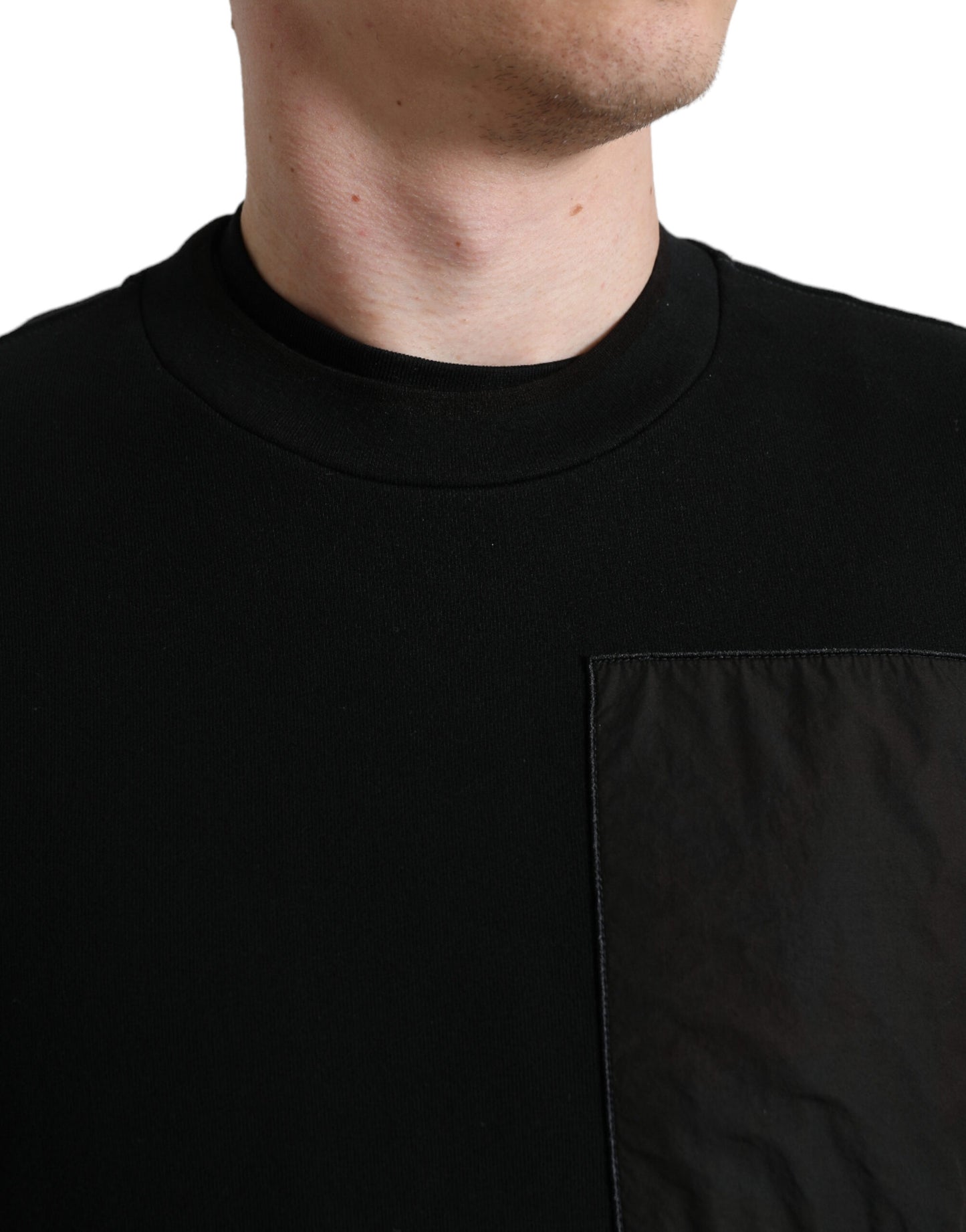 Dolce &amp; Gabbana Schwarzer Baumwollpullover mit Rundhalsausschnitt für Herren