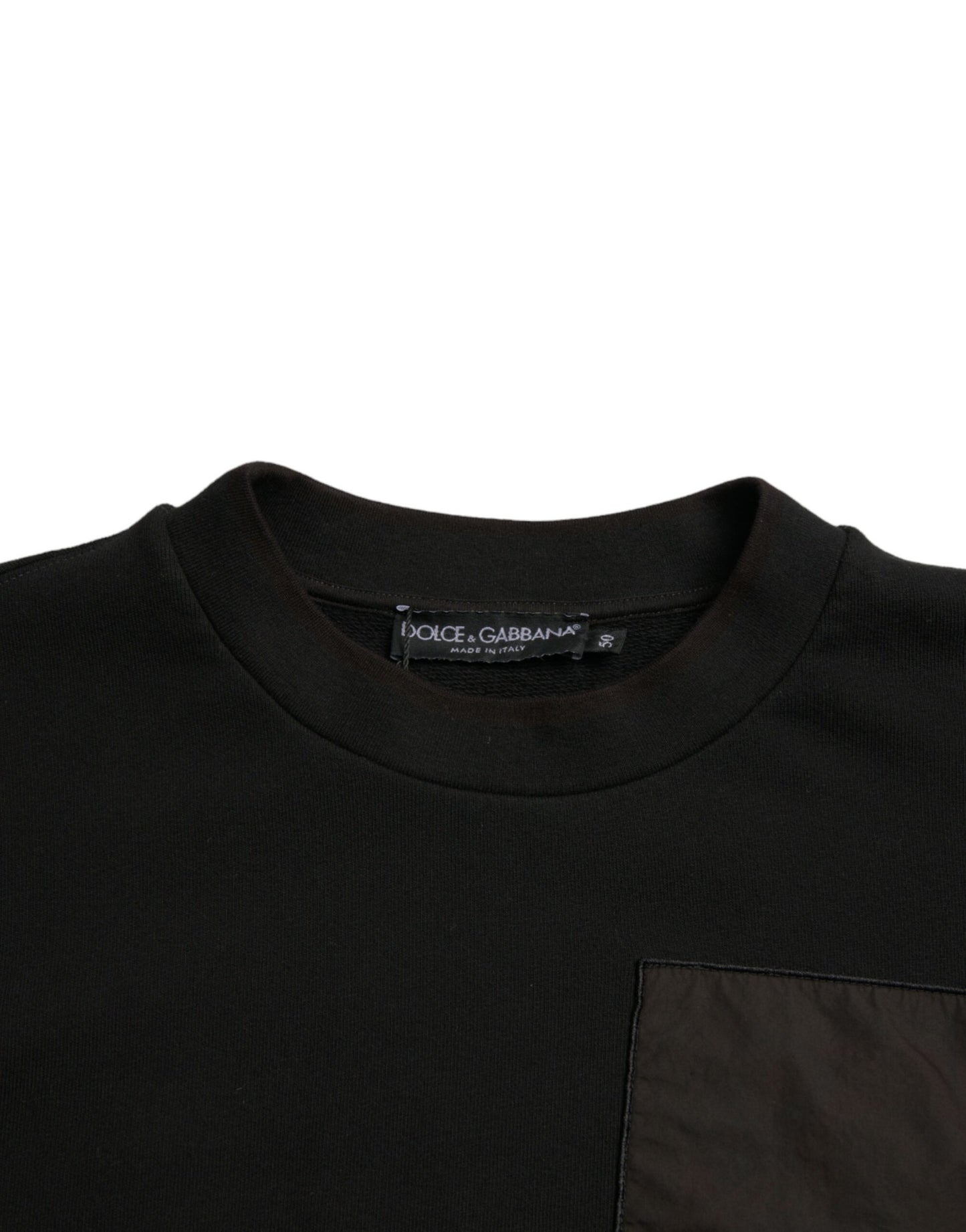 Dolce &amp; Gabbana Schwarzer Baumwollpullover mit Rundhalsausschnitt für Herren