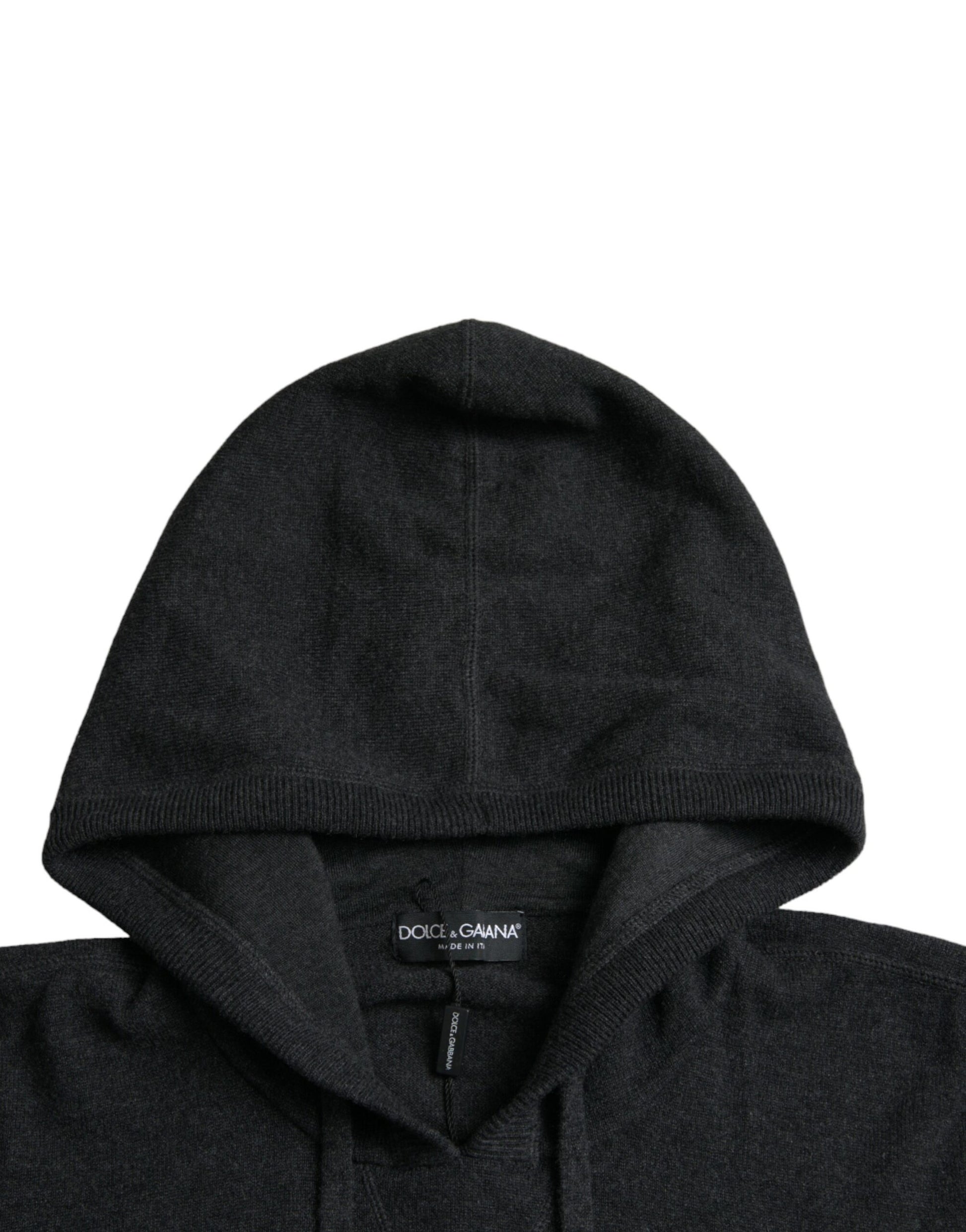 Dolce &amp; Gabbana Dunkelgrauer Kaschmir-Kapuzenpullover