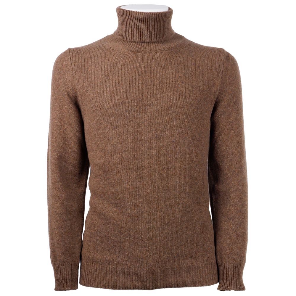 Emilio Romanelli Brauner Kaschmirpullover für Herren