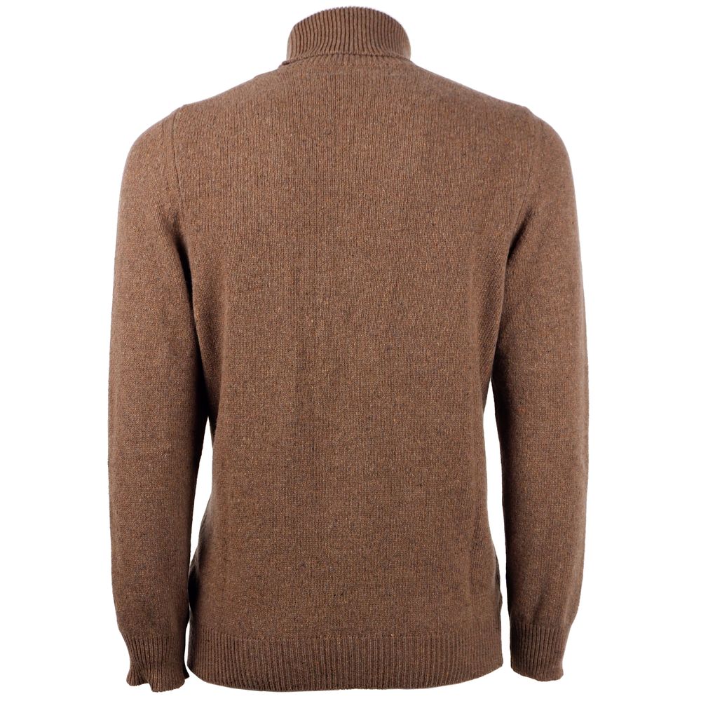 Emilio Romanelli Brauner Kaschmirpullover für Herren