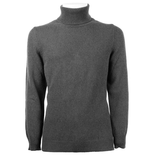 Emilio Romanelli Grauer Kaschmir-Rollkragenpullover für Herren