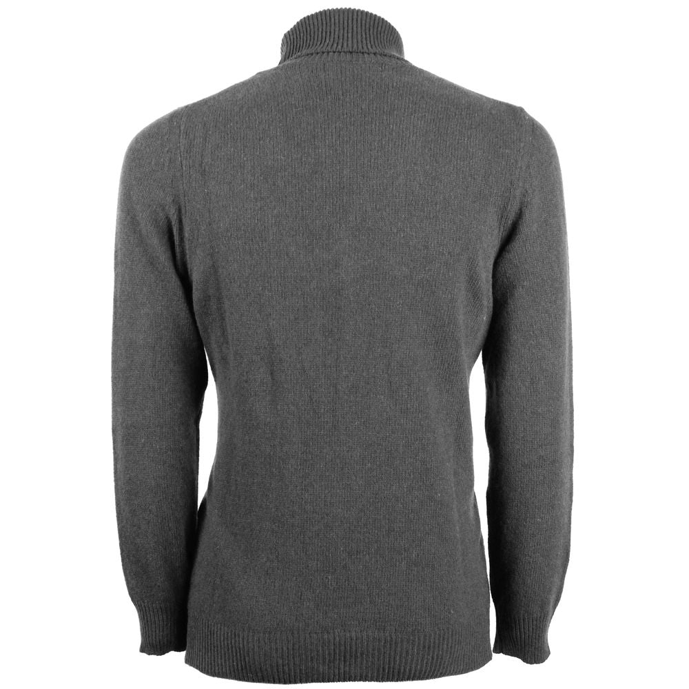 Emilio Romanelli Grauer Kaschmir-Rollkragenpullover für Herren