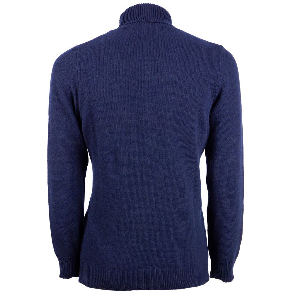 Blauer Kaschmir-Herrenpullover von Emilio Romanelli