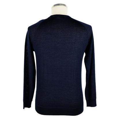 Blauer Kaschmir-Herrenpullover von Emilio Romanelli