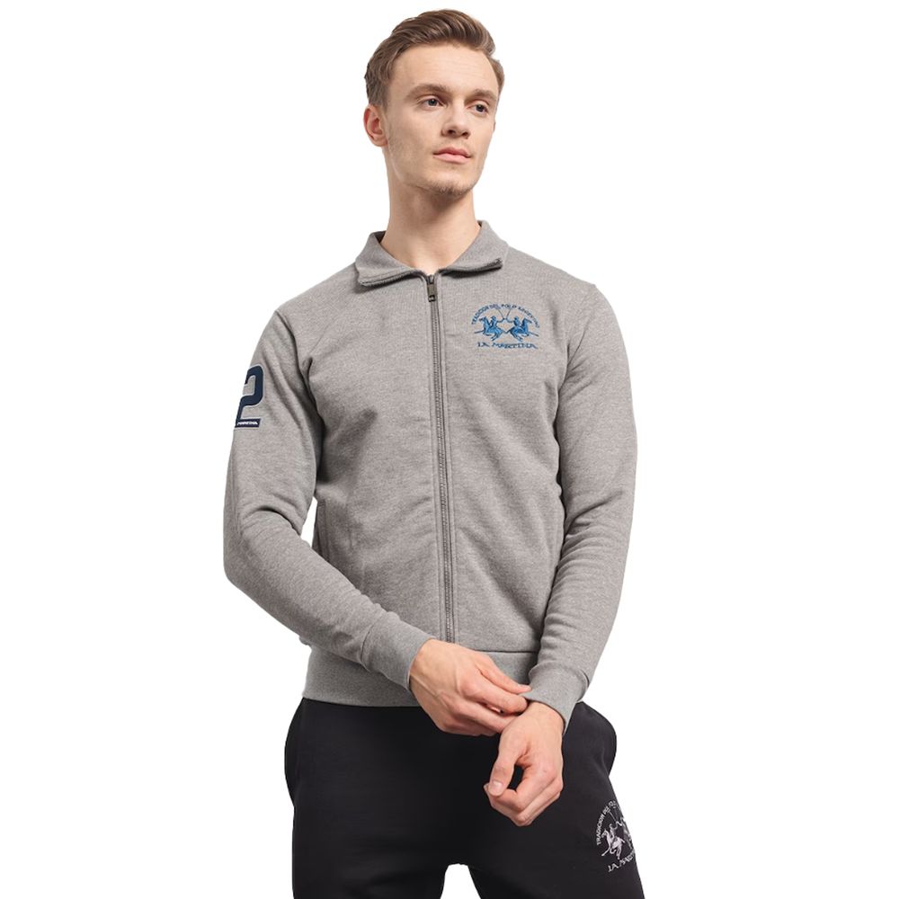La Martina Grauer Baumwollpullover für Herren