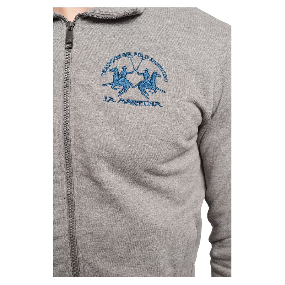 La Martina Grauer Baumwollpullover für Herren