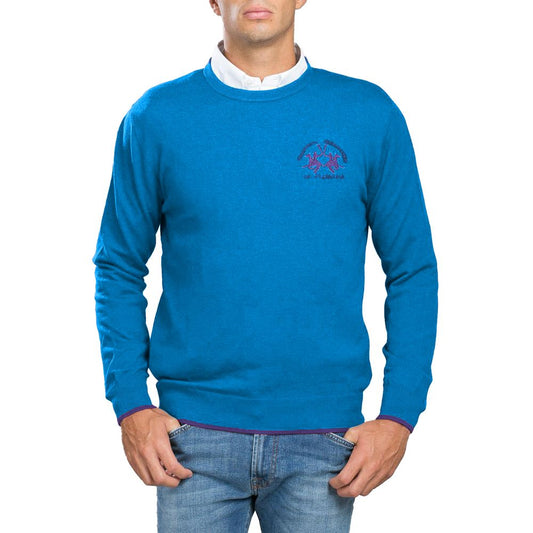 La Martina Blauer Baumwollpullover für Herren