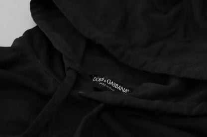Dolce &amp; Gabbana – Schwarzes Kapuzensweatshirt mit Logo aus Baumwolle