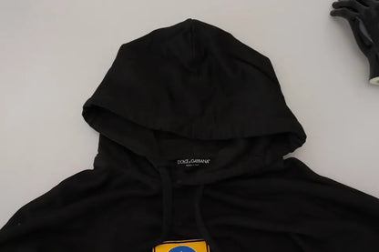 Dolce &amp; Gabbana – Schwarzes Kapuzensweatshirt mit Logo aus Baumwolle