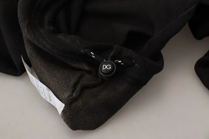 Dolce &amp; Gabbana – Schwarzes Kapuzensweatshirt mit Logo aus Baumwolle