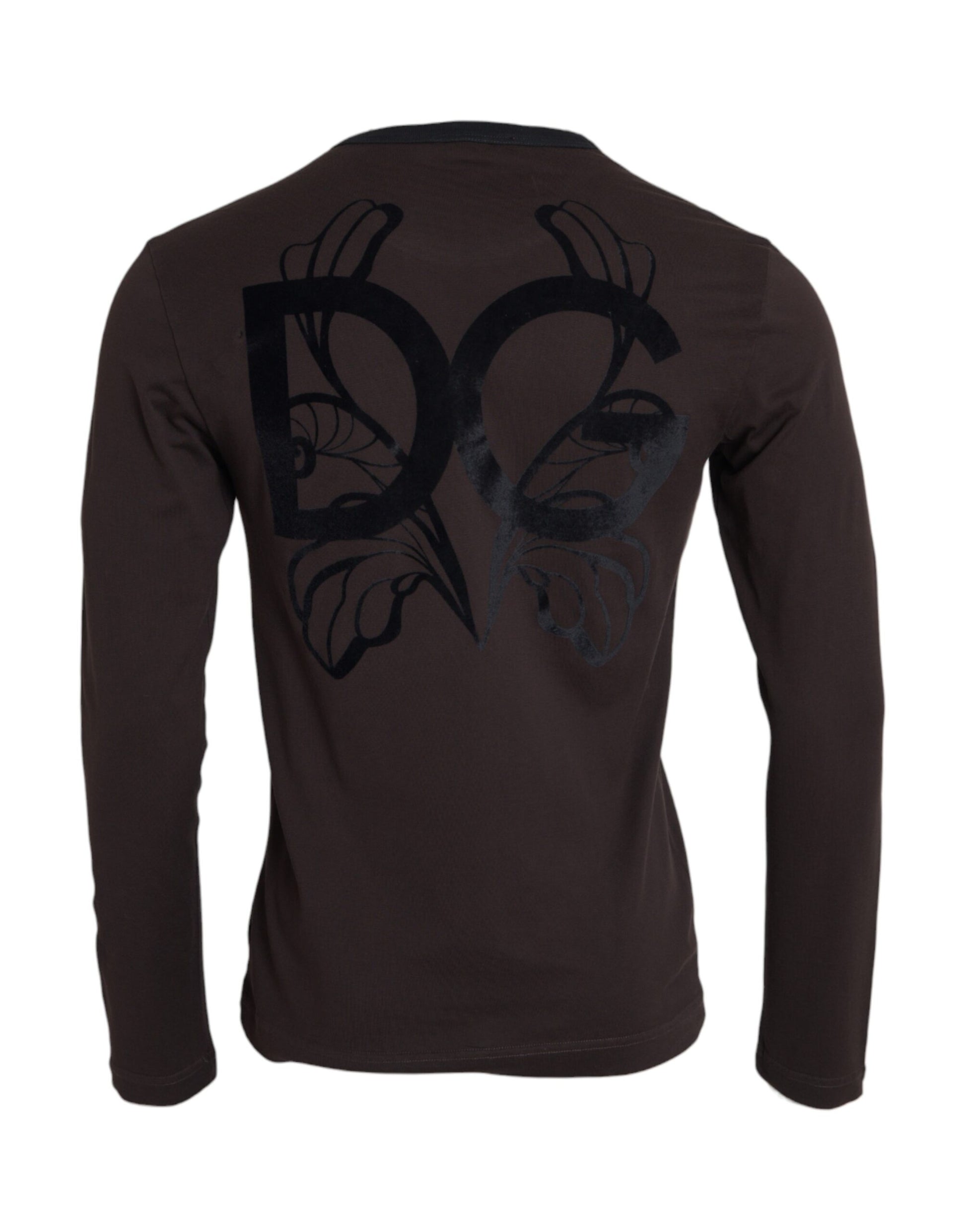 Dolce &amp; Gabbana Brauner Pullover mit Rundhalsausschnitt und DG-Logo